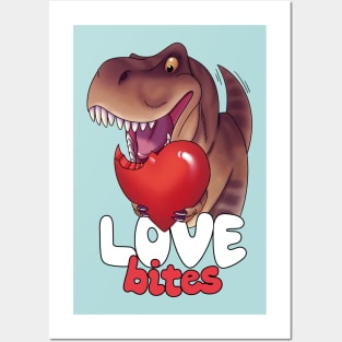 Love Bites - dinosaur valentine Posters and Art